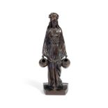 Dominique Alonzo (French, active 1910-1930): A Orientalist patinated bronze figure of a female wa...