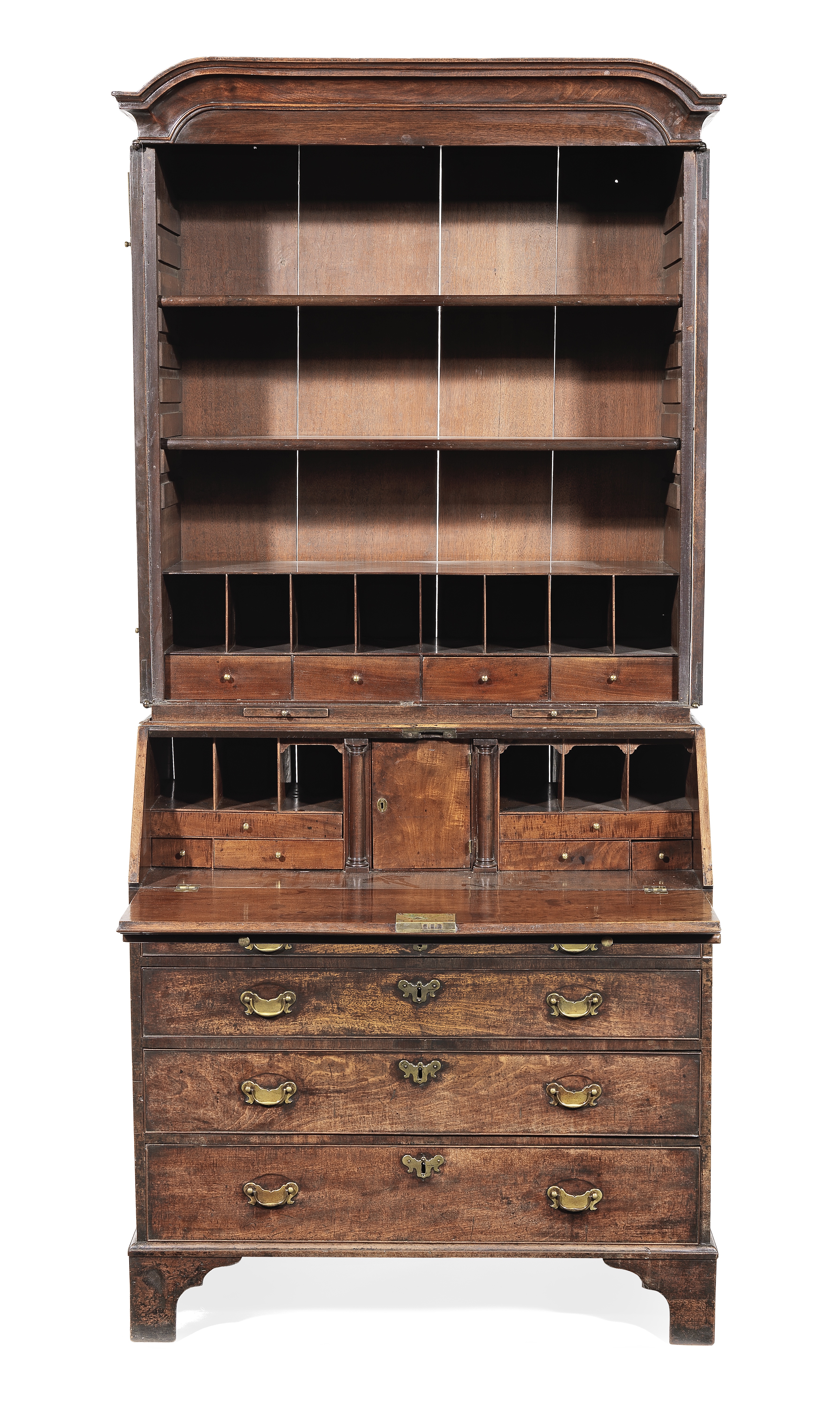 A George II mahogany bureau bookcase - Image 2 of 2