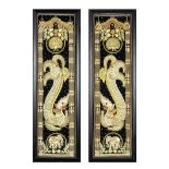 A pair of 20th century decorative embroidered decorative panels probably Taiwanese (2)