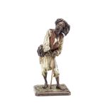 Franz Xaver Bergmann (Austrian, 1861–1936): A cold painted bronze figure of a Moor