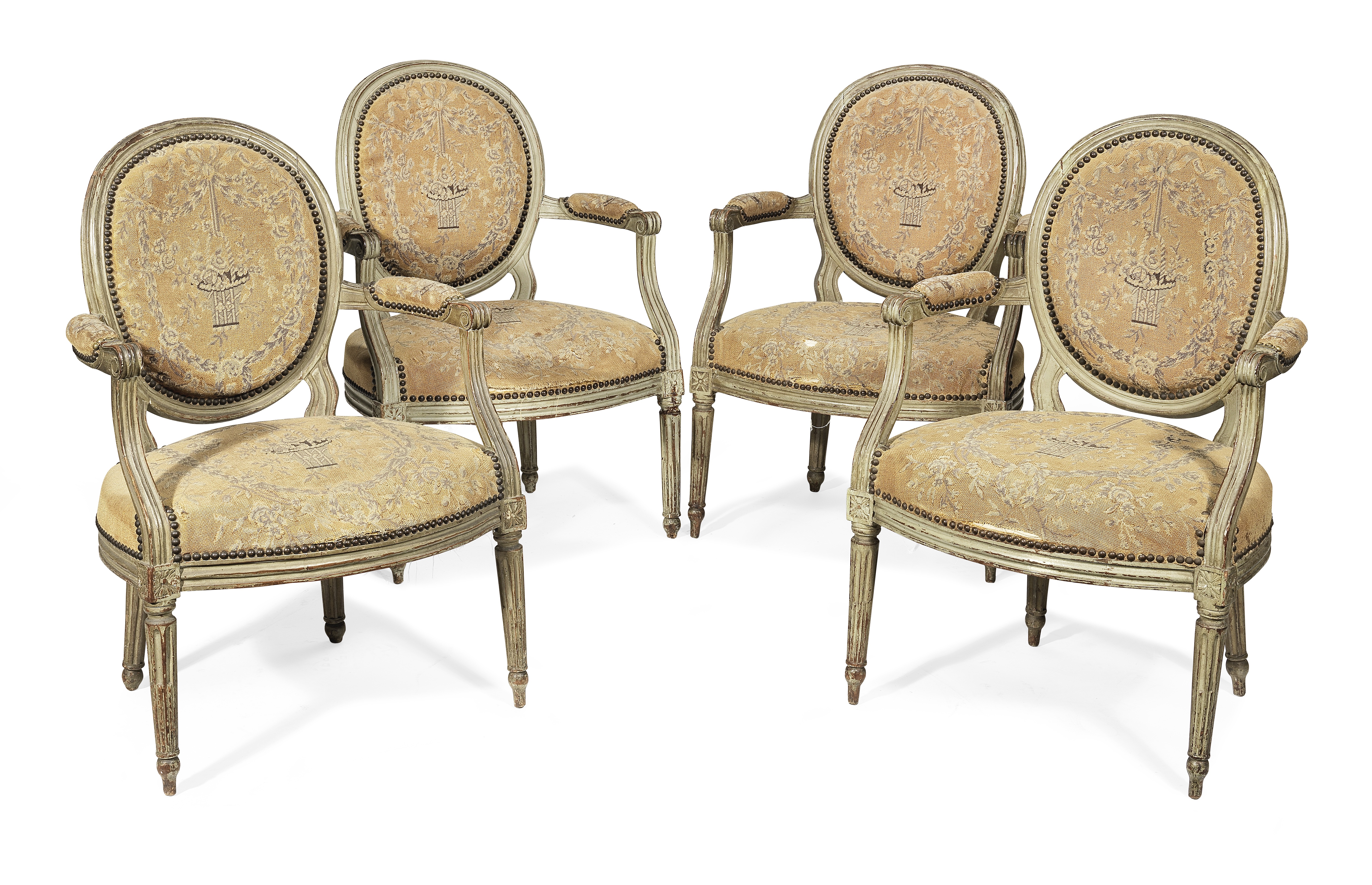 A set of four Louis XVI painted fauteuils (4)