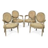 A set of four Louis XVI painted fauteuils (4)