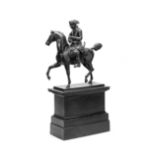 A 19th century patinated iron equestrian figure of Frederick the Great probably German