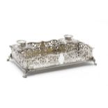 A Victorian silver inkstand Charles Boyton, London 1900