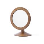 A 1960s John Makepeace walnut vanity mirror