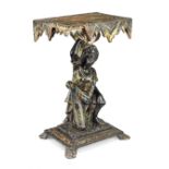 A late 19th century Venetian carved and painted giltwood 'Blackamoor' occasional table