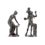 Two late 19th century Italian patinated bronze figural groups depicting classical subjects (2)