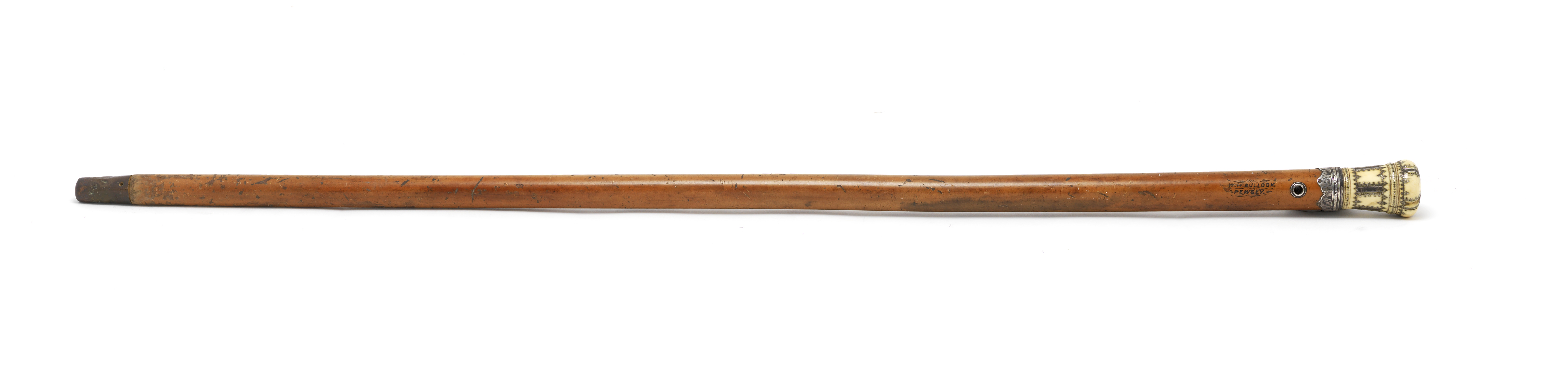 A 17th century ivory-mounted walking cane