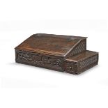 A rare and exceptionally large commonwealth joined oak desk box, Gloucestershire, dated 1656