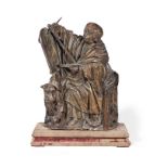 A good early 16th century beech carving of St. Luke Painting the Virgin, Flemish, circa 1500-1520