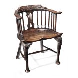 A George III mahogany low-back Windsor armchair, probably Irish, circa 1760