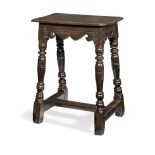 A fine and rare documented James I/Charles I oak joint stool, Taunton, Somerset, circa 1620-30