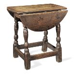 A Charles I joined oak stool-table, circa 1640 and later