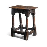 A good Charles I oak joint stool, circa 1640