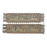 A pair of needlework table runners (2)