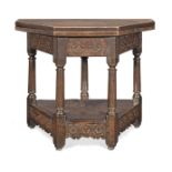 A good Charles I joined oak folding 'credence-type' table, West Country, circa 1630