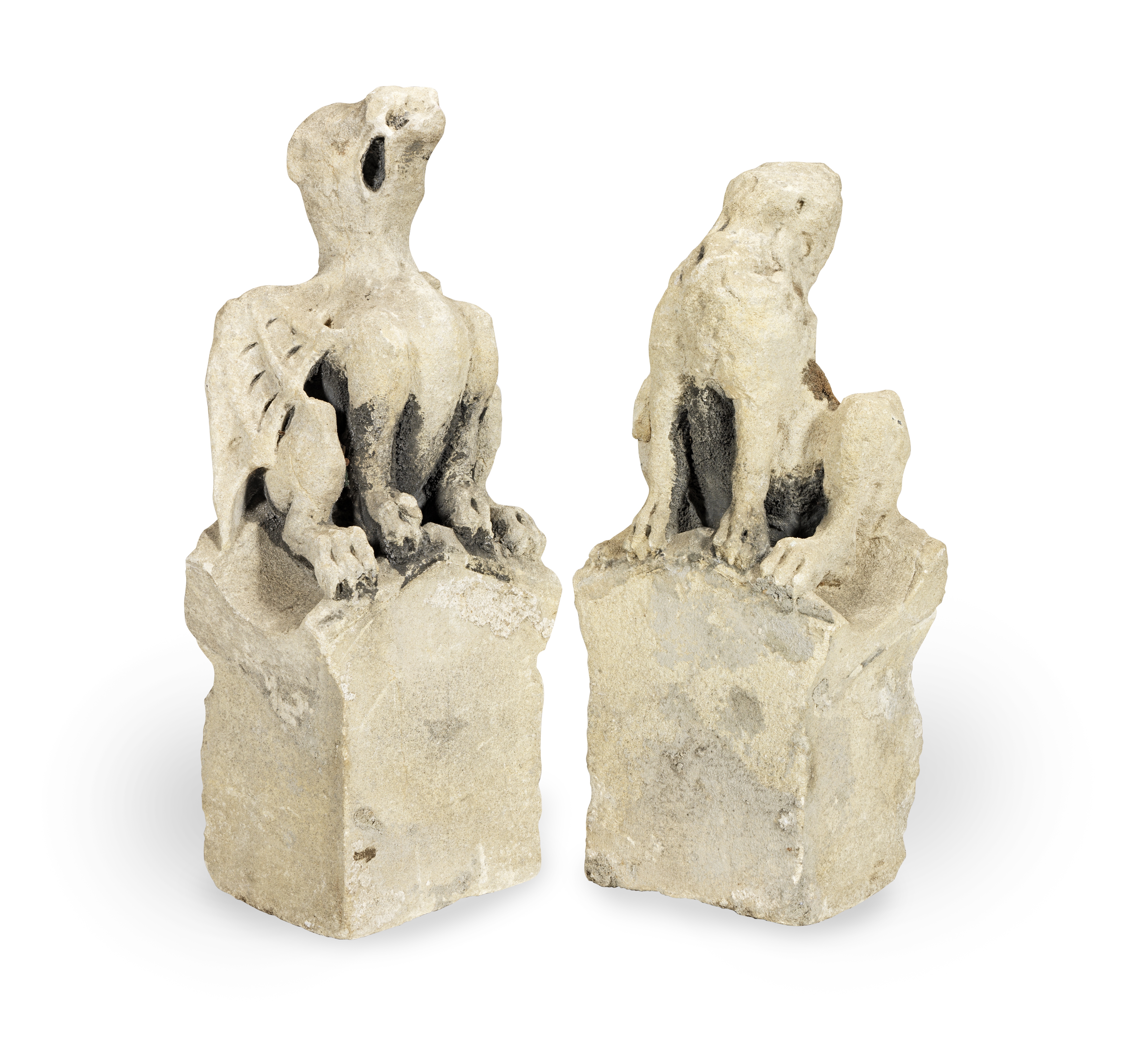 A pair of limestone gargoyles Possibly 14th/15th century (2)