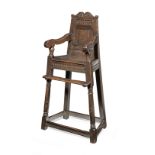 A rare and good James I joined oak child's high-chair, Salisbury and the surrounding area, circa ...