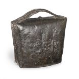 A rare and large early 17th century cow bell, date 1611