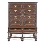 A William & Mary joined oak and elm chest-on-stand, circa 1700