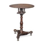 A rare William & Mary joined oak tripod pedestal table, circa 1690