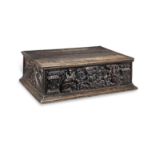 A James I/Charles I carved walnut joined box, cira 1620-40