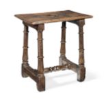 A walnut joint stool, French, circa 1700