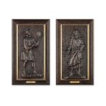 A pair of carved oak panels, probably 17th century (2)