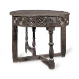 A rare mid-16th century joined oak folding-table with box-top, English, circa 1540-80