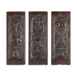 Three mid-16th century carved oak panels, French, circa 1540 (3)