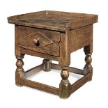 A 17th century small joined chestnut occasional table, Spanish