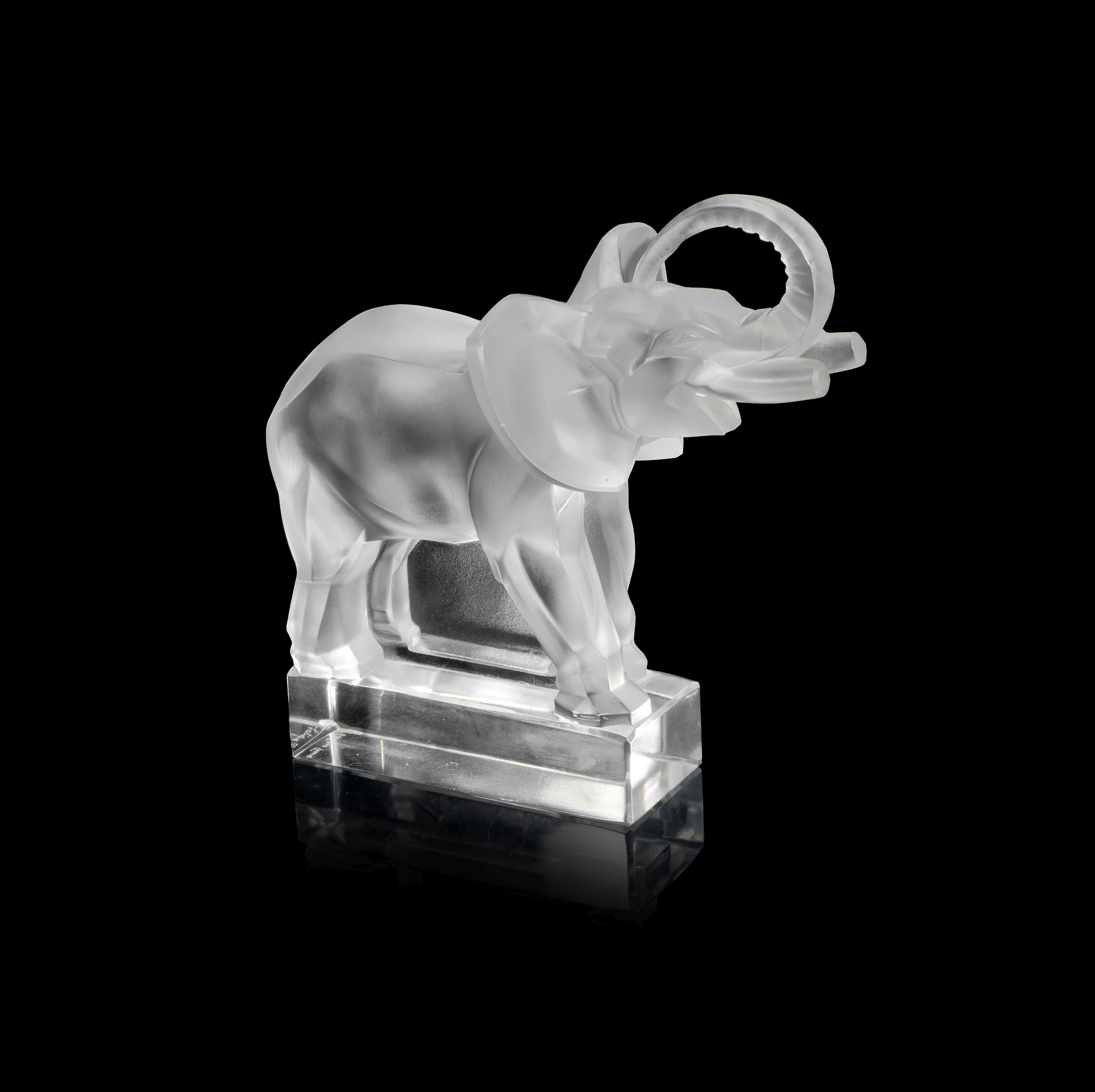 RENÉ LALIQUE (FRENCH, 1860-1945) A Post-War 'Éléphant' Paperweight, design introduced in 1931