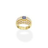 A sapphire and diamond ring