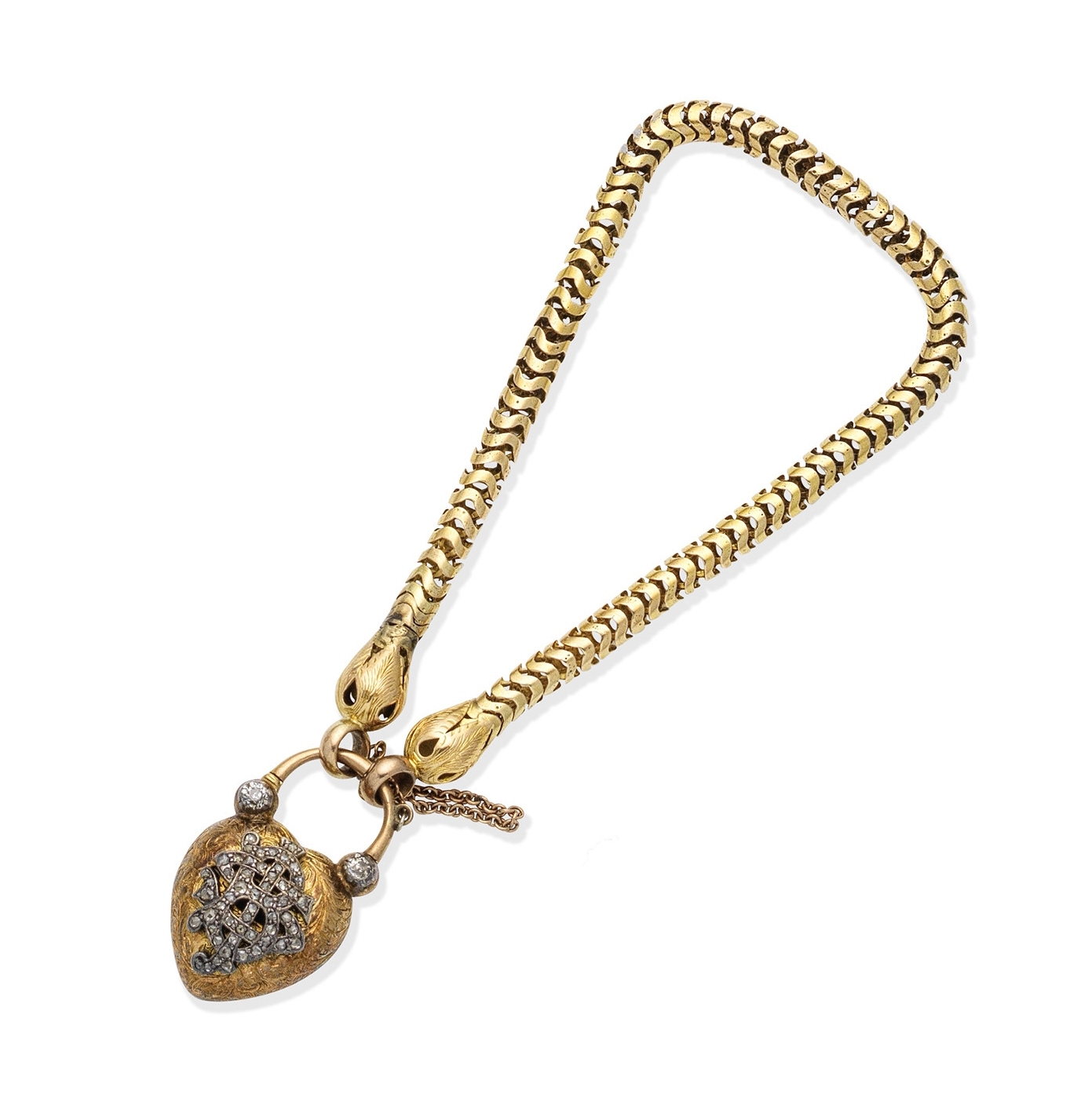 A gold memorial locket bracelet,