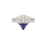 An Art Deco sapphire and diamond brooch,