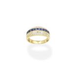 A sapphire and diamond ring