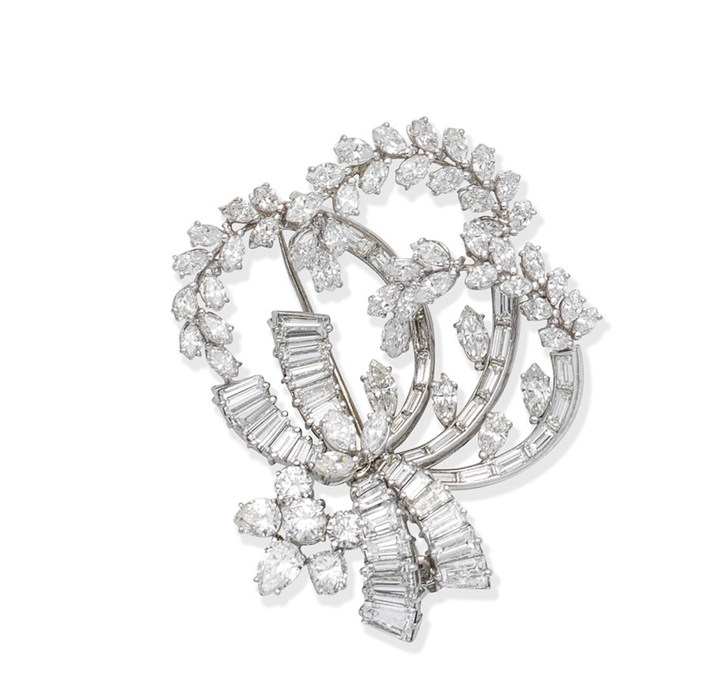 A diamond brooch, circa 1960