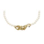 A cultured pearl and diamond 'Panthère' necklace, by Cartier