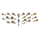 A collection of early - mid 19th century gem-set 'Halley's Comet' brooches (20)