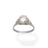 A diamond single-stone ring