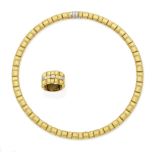 A gold and diamond necklace and ring suite, by Roberto Coin, (2)