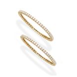 A pair of diamond bangles (2)