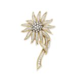 A diamond flower brooch