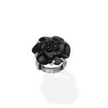 An onyx 'Camélia' dress ring, by Chanel, 2008