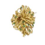 An emerald spray brooch, by Tiffany,