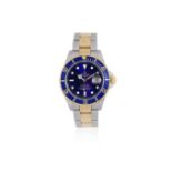 Rolex. A stainless steel and gold automatic calendar bracelet watch Submariner, Ref: 16613 T, Ci...