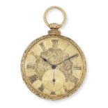 Breitling Laederich, Locle. A 14K gold key wind open face pocket watch Circa 1840
