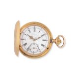 Longines. An 18K gold keyless wind full hunter pocket watch Circa 1900