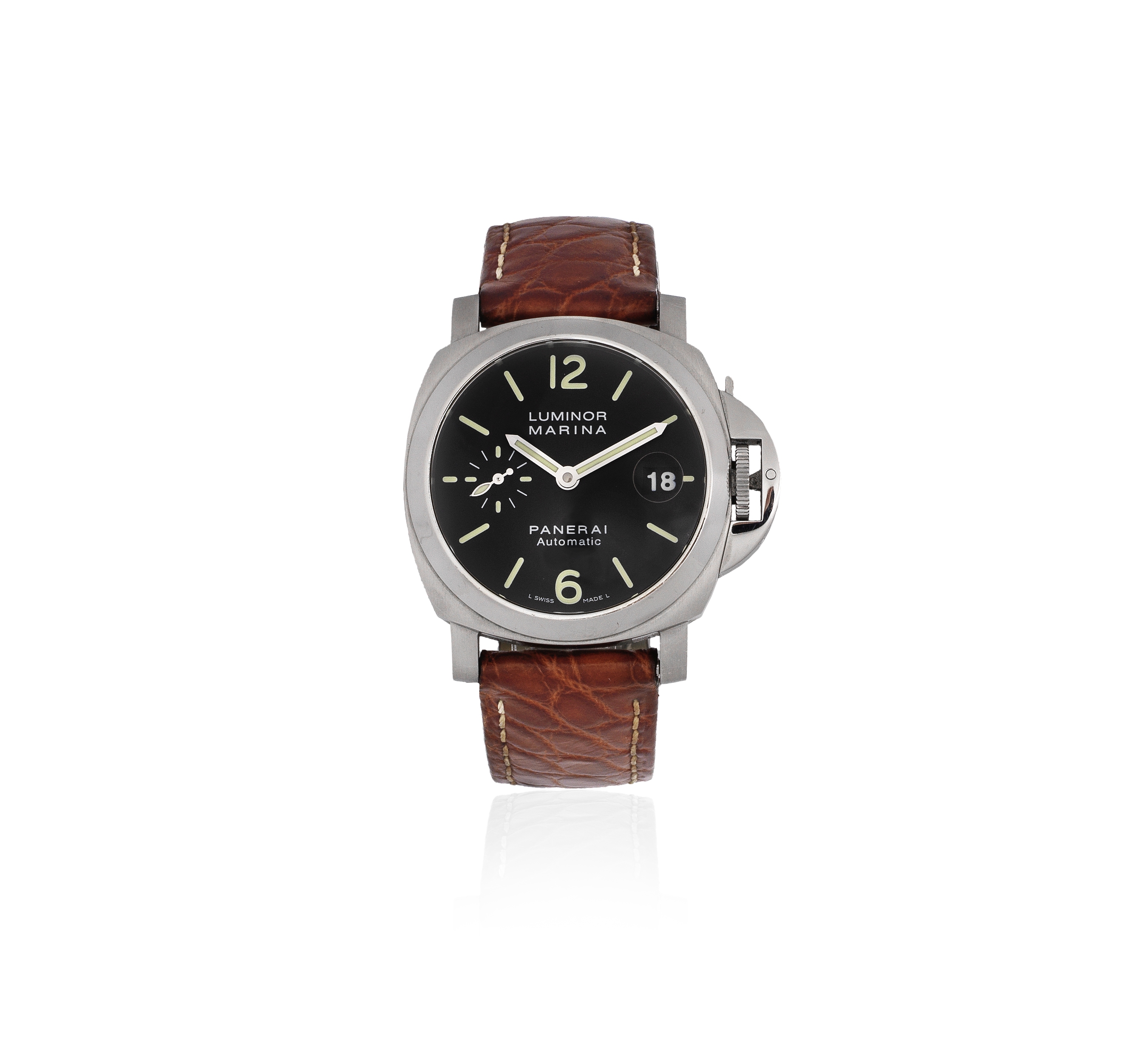 Panerai. A Limited Edition stainless steel automatic calendar wristwatch Luminor Marina, Ref: PA...