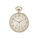 Ulysse Nardin. An 18K gold keyless wind open face pocket watch Circa 1910